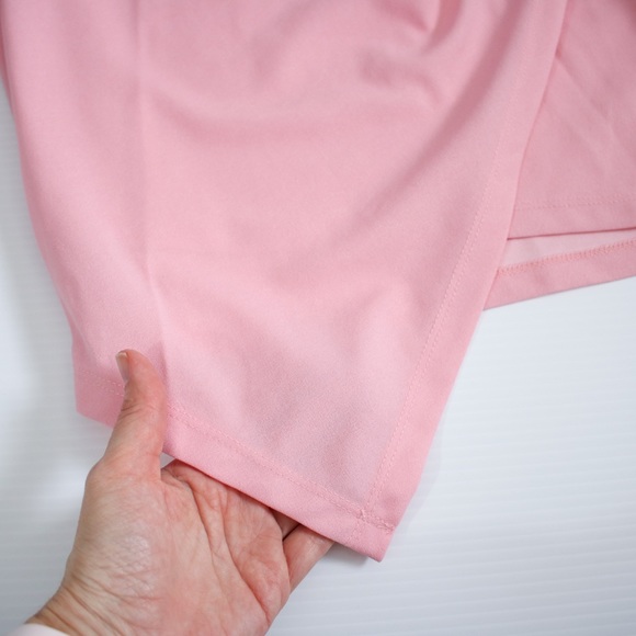 Pastel Pink Sleeveless Wrap Asymmetrical Dress - Picture 8 of 8